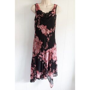 Floral Black and Pink Dress